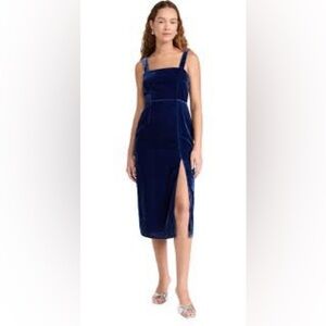 KITRI velour Navy Blue Dress size 6 NWOT